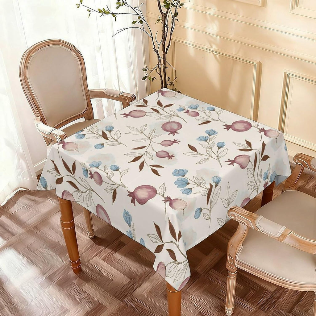 domirica Square & Rectangle Tablecloth, Trendy Floral Art Pattern, Waterproof Oil-Proof Wipeable Polyester Cover, Decorative Table Cloth for Kitchen, Picnic, Camping, Wedding Indoor Outdoor Party
