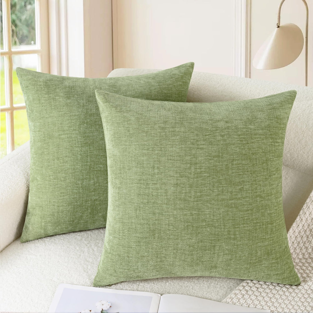 CaliTime Decorative Couch Throw Pillow Covers 18 X 18 Inches Medium Grey
