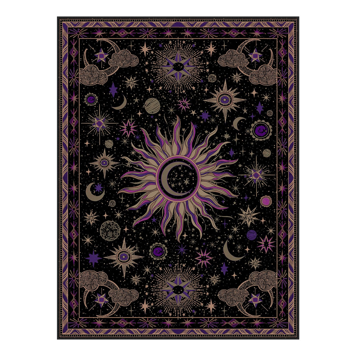 Vacuum-Friendly, 5x7 Washable Area Rug, Black Gold Beige Red