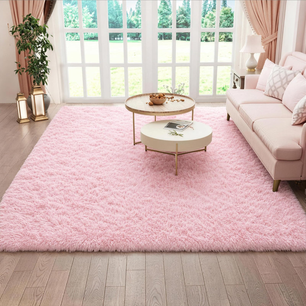 Ophanie Area Rugs for Living Room Bedroom, Washable Non-Slip Fluffy Soft Grey Shag Carpet, Indoor Floor Gray 4x6 Fuzzy Shaggy Living Room Plush Rug for Kids Home Dorm Decor Aesthetic