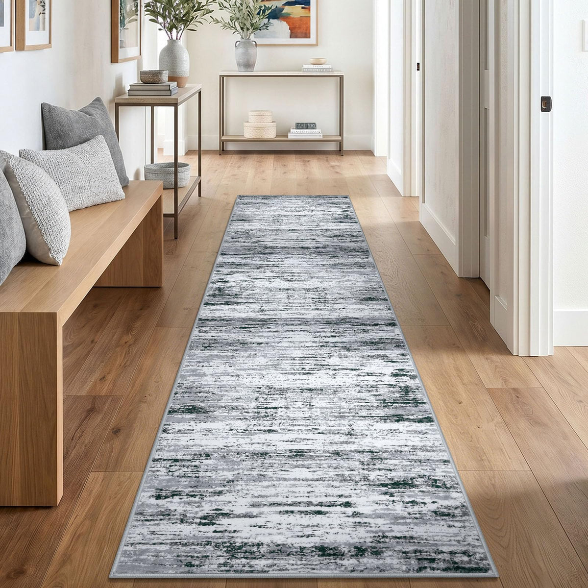 Lansny Abstract 2x3 Area Rug Small Washable Entryway Rug Non Slip Door Mat