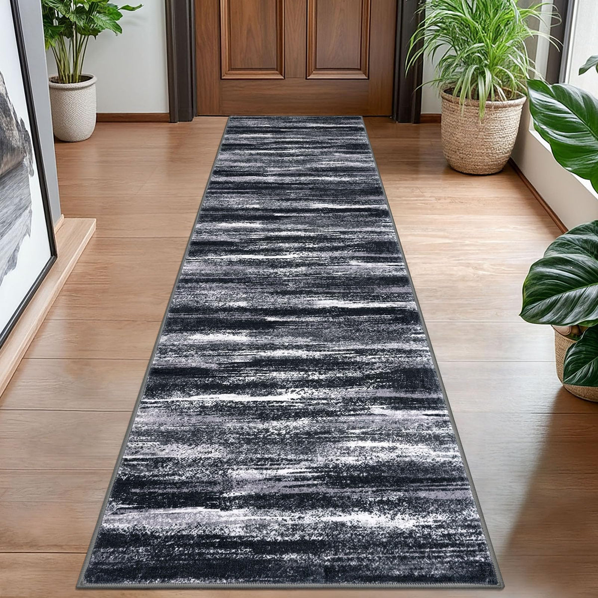 Lansny Abstract 2x3 Area Rug Small Washable Entryway Rug Non Slip Door Mat