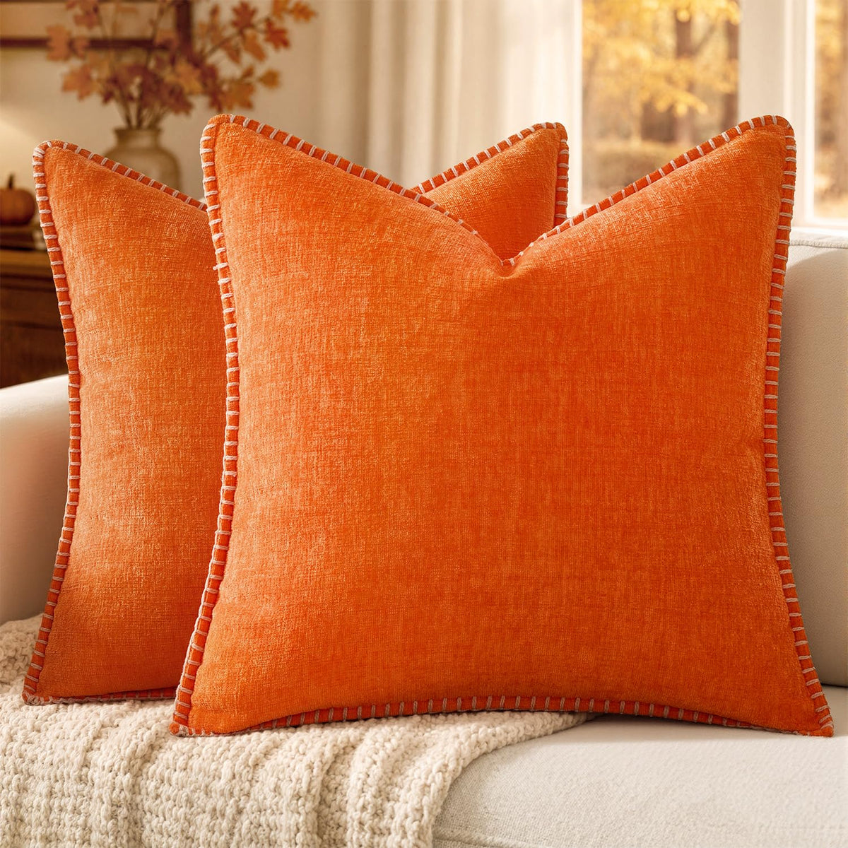 MIULEE Decorative Couch Throw Pillow Covers 18x18 Inch Sage Green 2 Pack