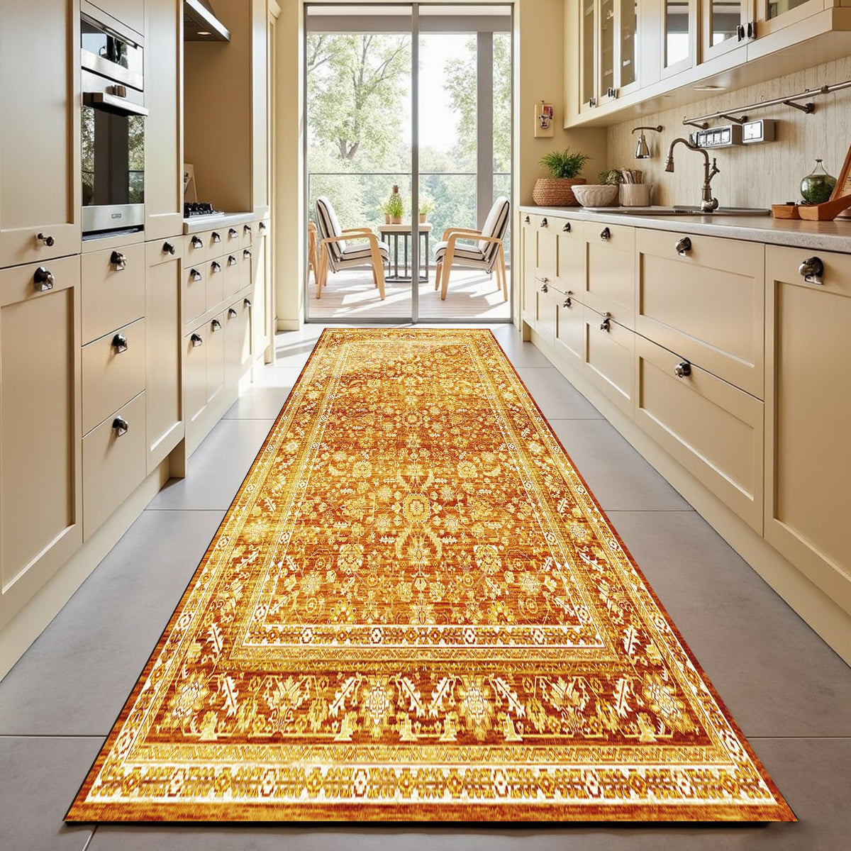 OPPODREAM Vintage Blue Area Rugs 5x7, Washable Rug for Living Room