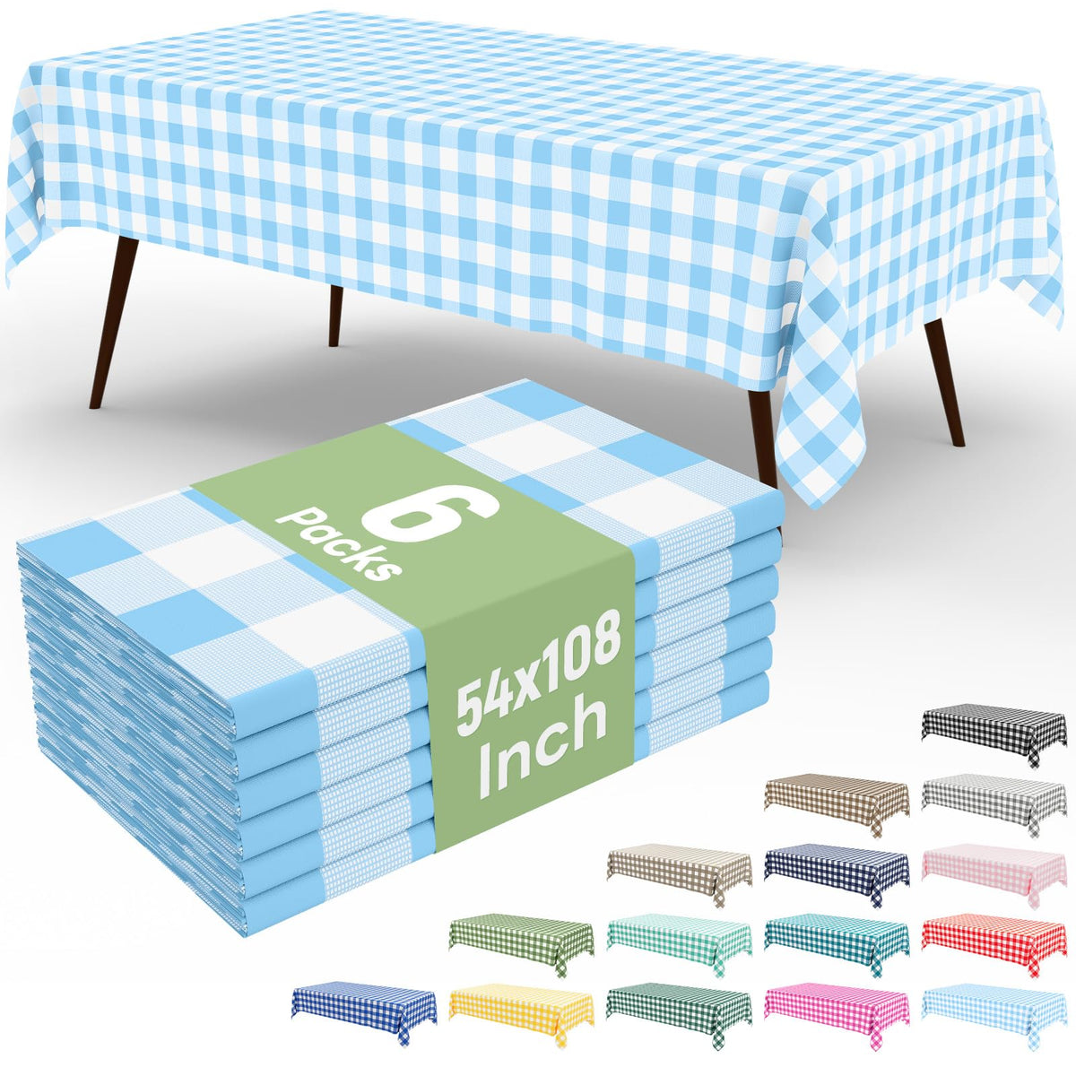 misaya 4 Packs Buffalo Disposable Table Cloth, 54 x 108 Inch Waterproof Plastic Tablecloth, Rectangle Red and White Checkered Table Covers for Picnic, Birthday, Party, Back to School