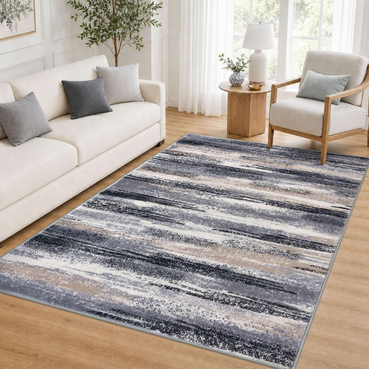 Lansny Abstract 2x3 Area Rug Small Washable Entryway Rug Non Slip Door Mat