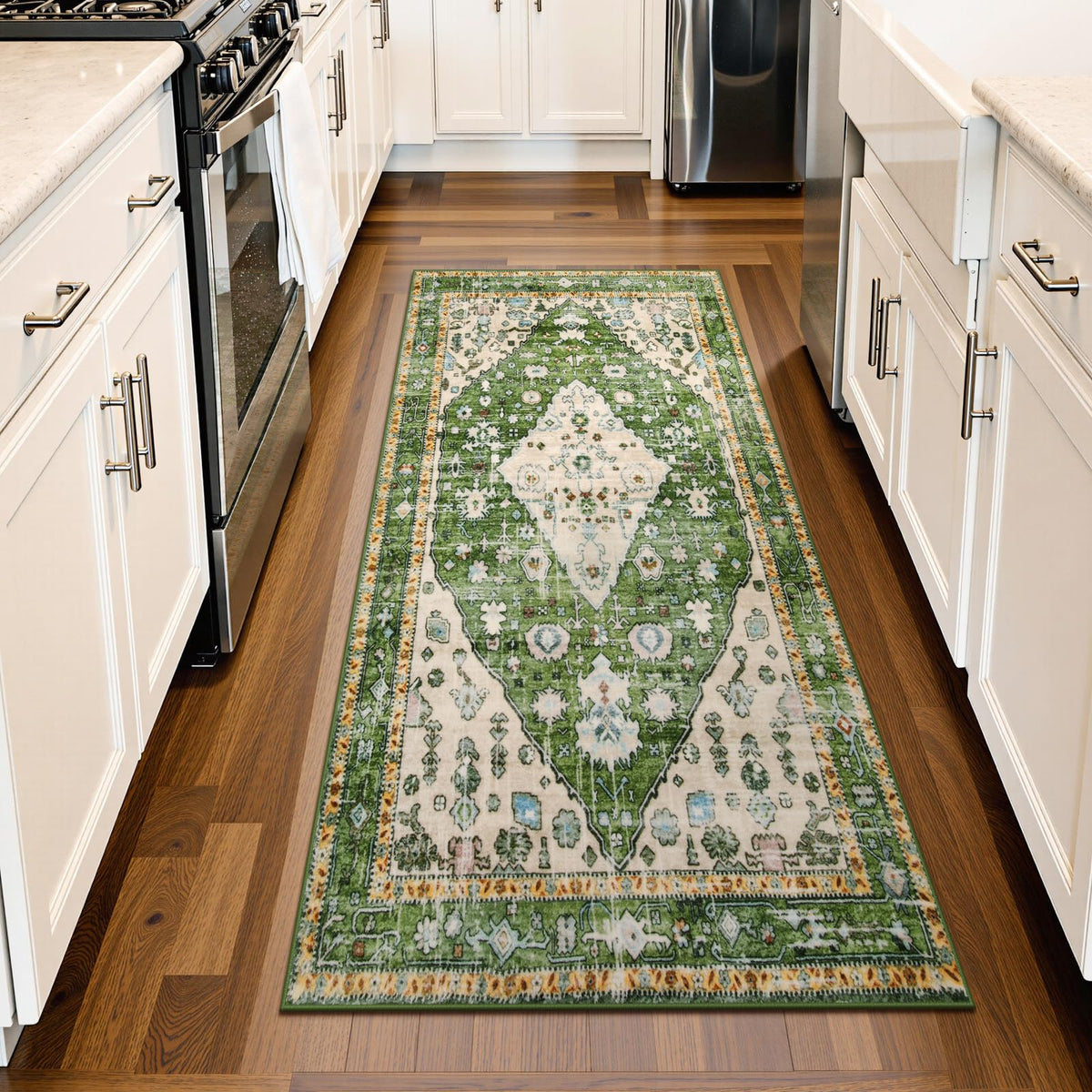 Lahome Felice Boho Tribal 2x3 Washable Small Rugs for Entryway Doormat Indoor Entrance, Throw Rugs with Rubber Backing, Bohemian Soft Non-Slip Bathroom Carpet for Bath Front Door Kitchen Floor