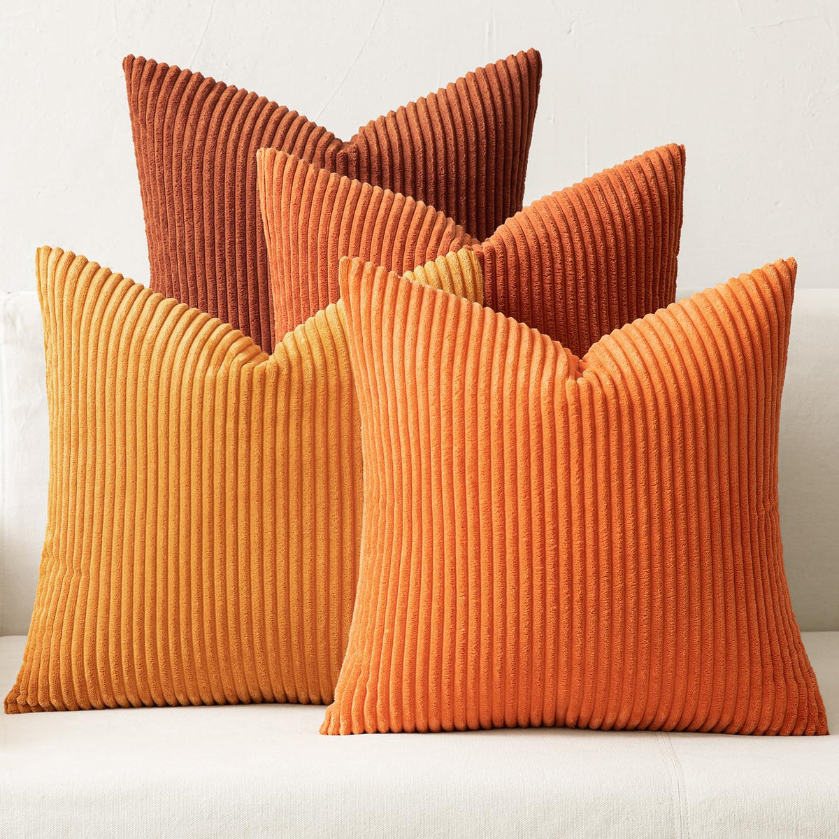 MIULEE Soft Corduroy Decorative Throw Pillow Covers Forest Green 18x18