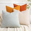 Set of 4 Soft Textured Throw Pillow Covers 18x18 Inch Cozy Decorative Farmhouse Cushion Cover Square Accent Pillow Cases for Bed Couch Sofa Living Room, Beige Taupe Brown