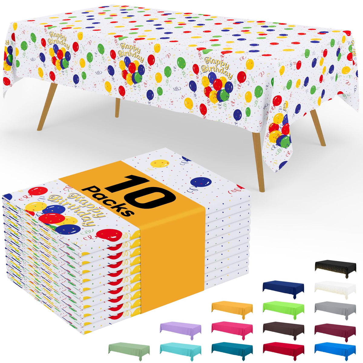 Smiry Disposable Table Cloth - 6 Pack, 54 x 108 Inch Waterproof Rectangle Tablecloths for Parties, Decorative Plastic Table Cover, Leakproof & Sturdy, White