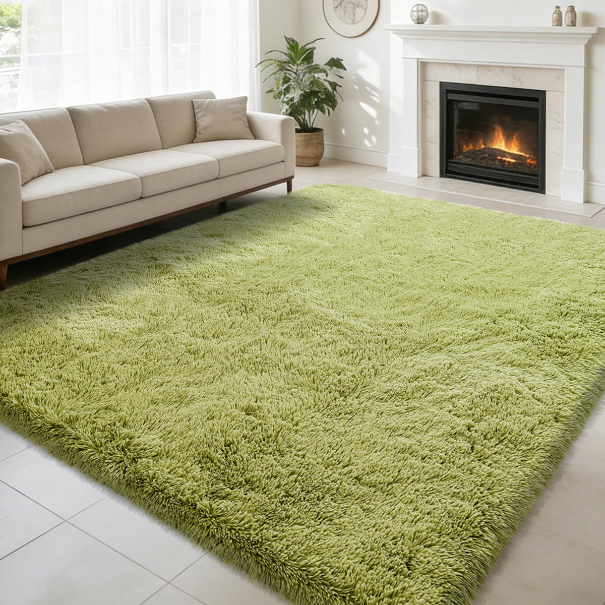 6x9 Black Fluffy Area Rug for Living Room,Large Shag Area Rugs for Bedroom
