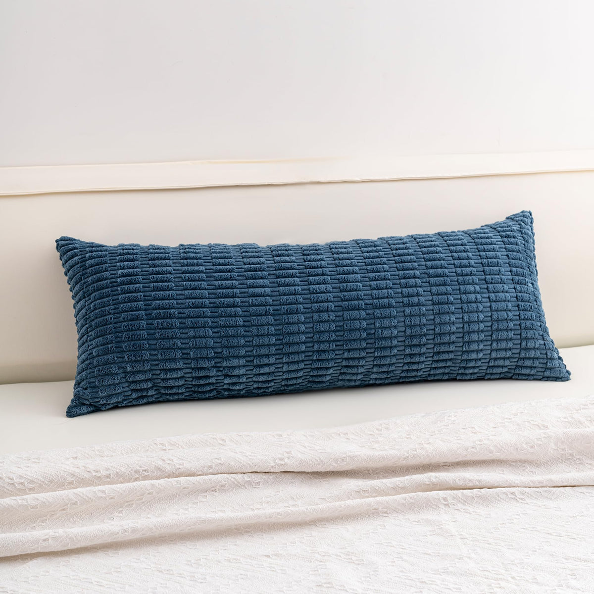 Pack of 2 Corduroy Decorative Throw Pillow Covers 18x18 Inch, Cream White