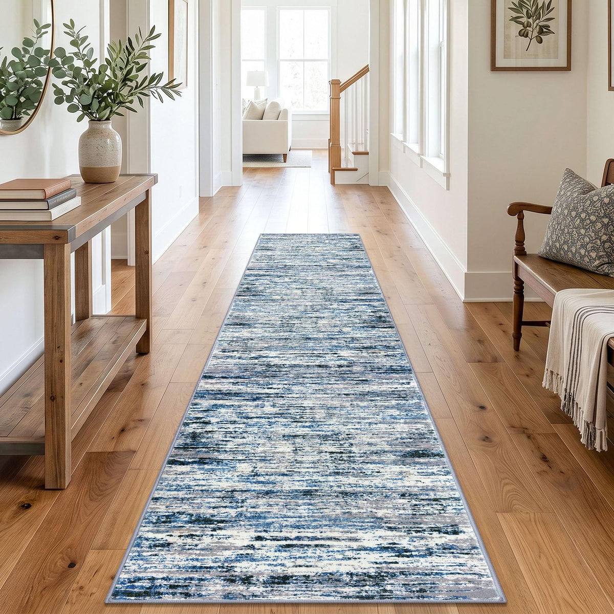 Lansny Abstract 2x3 Area Rug Small Washable Entryway Rug Non Slip Door Mat