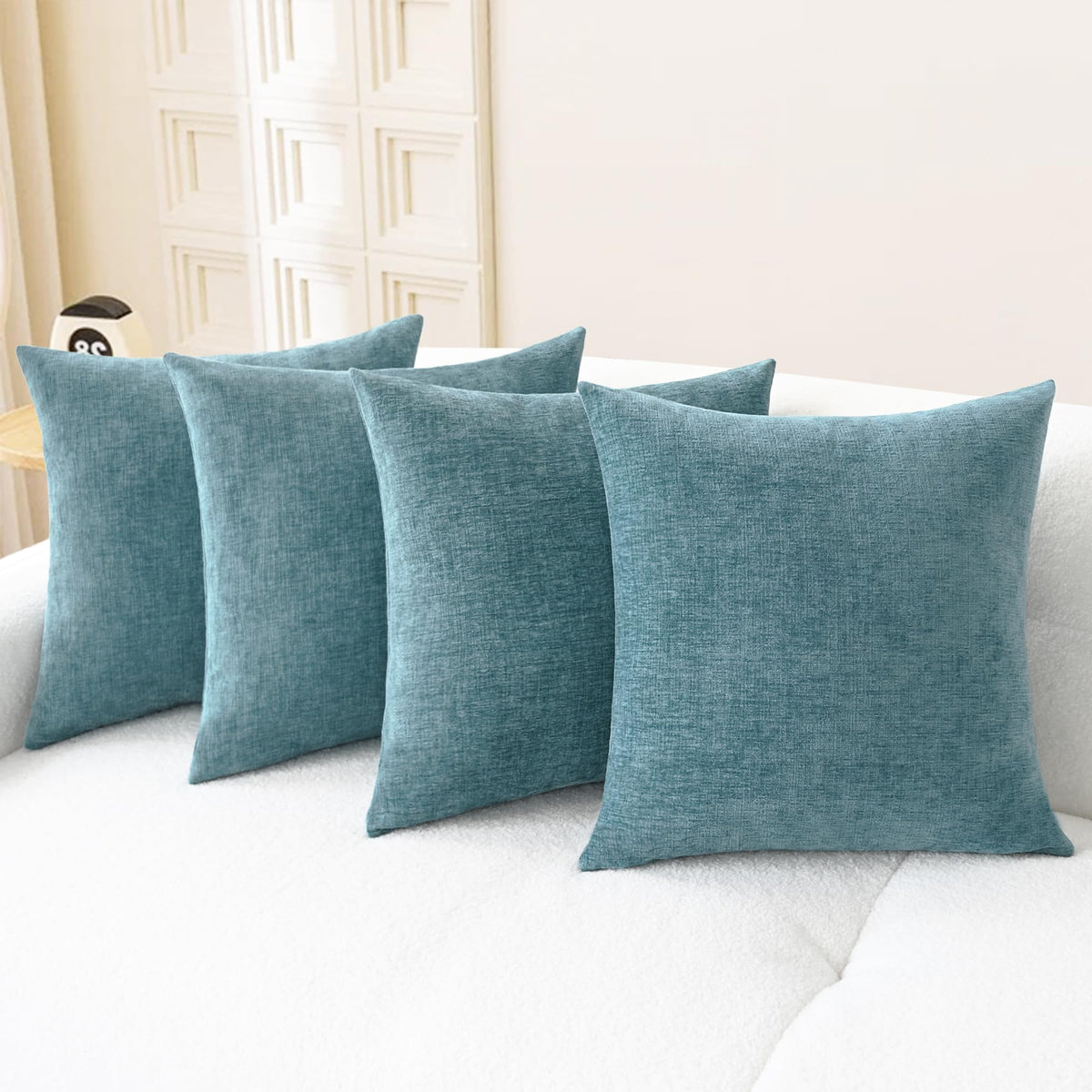CaliTime Decorative Couch Throw Pillow Covers 18 X 18 Inches Medium Grey