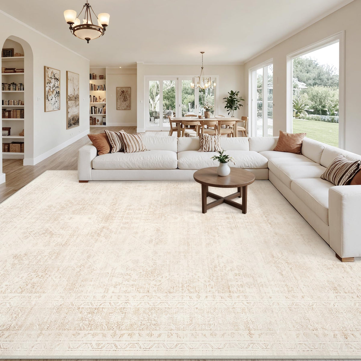 8x10 Area Rugs Living Room: Bedroom Neutral Washable Carpet Beige