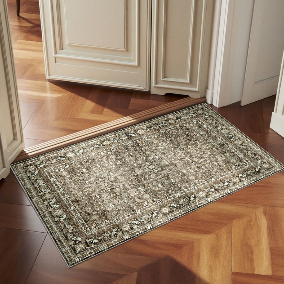 OPPODREAM Vintage Blue Area Rugs 5x7, Washable Rug for Living Room