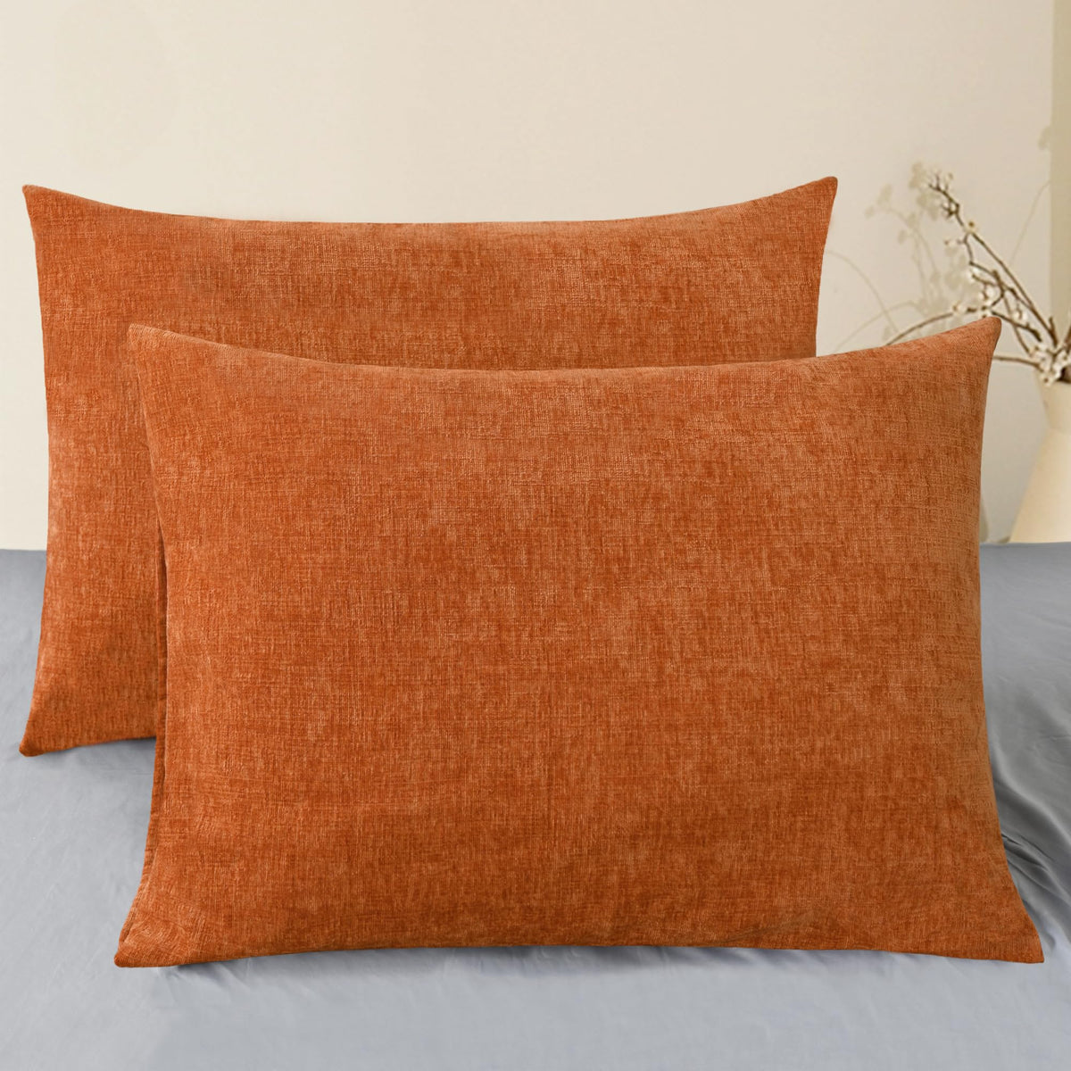 CaliTime Decorative Couch Throw Pillow Covers 18 X 18 Inches Medium Grey