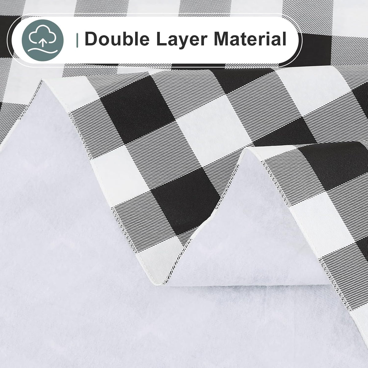 misaya Rectangular Waterproof Vinyl Table Cloth, Flannel Backed Tablecloth