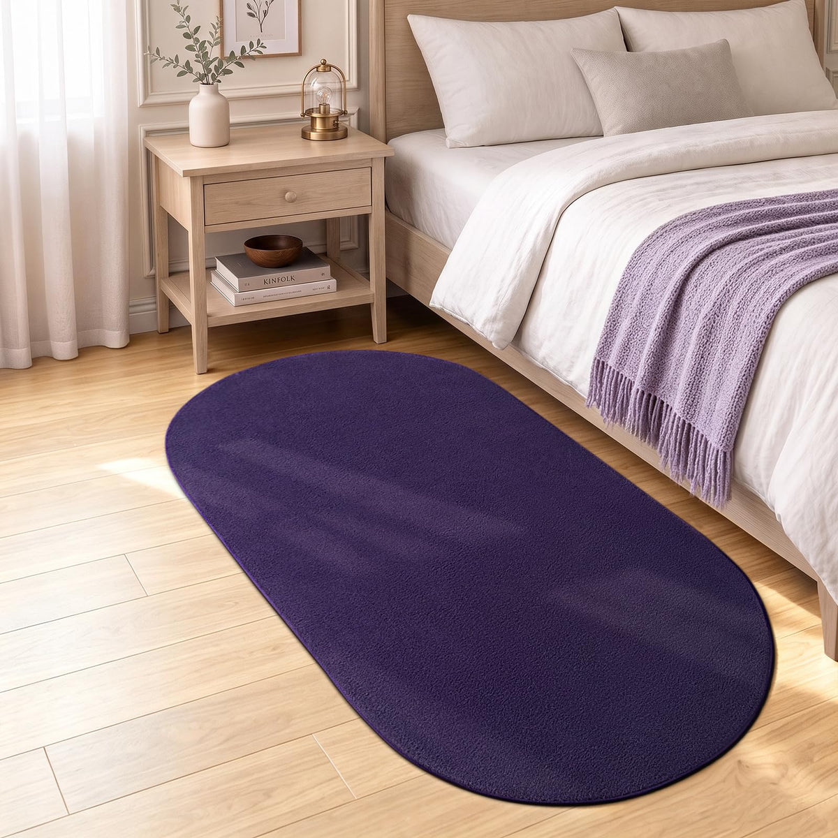 ISEAU 4x6 Soft Area Rug for Bedroom, Washable and Non-Slip, Purple