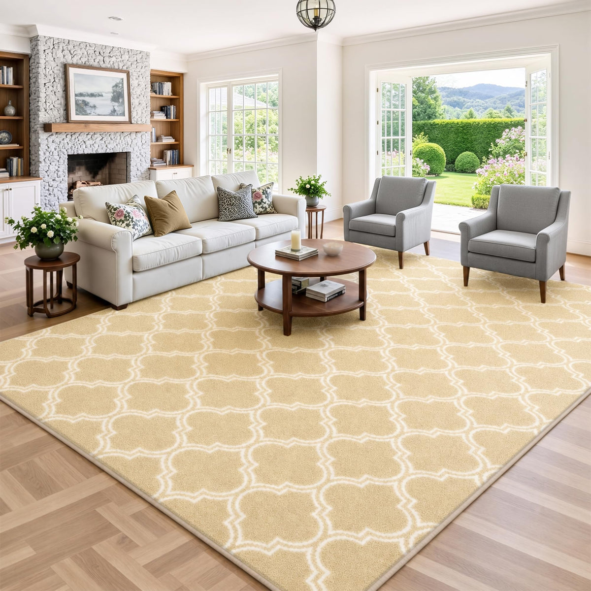 Keeko 4x6 Area Rugs for Living Room,Soft Washable Memory Foam Bedroom Rug