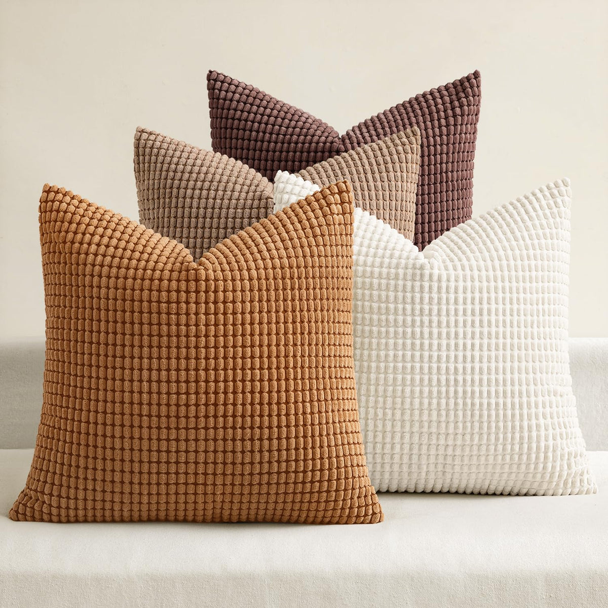 MIULEE Decorative Throw Pillow Covers 18x18 Inch Set of 4 Coastal Blue