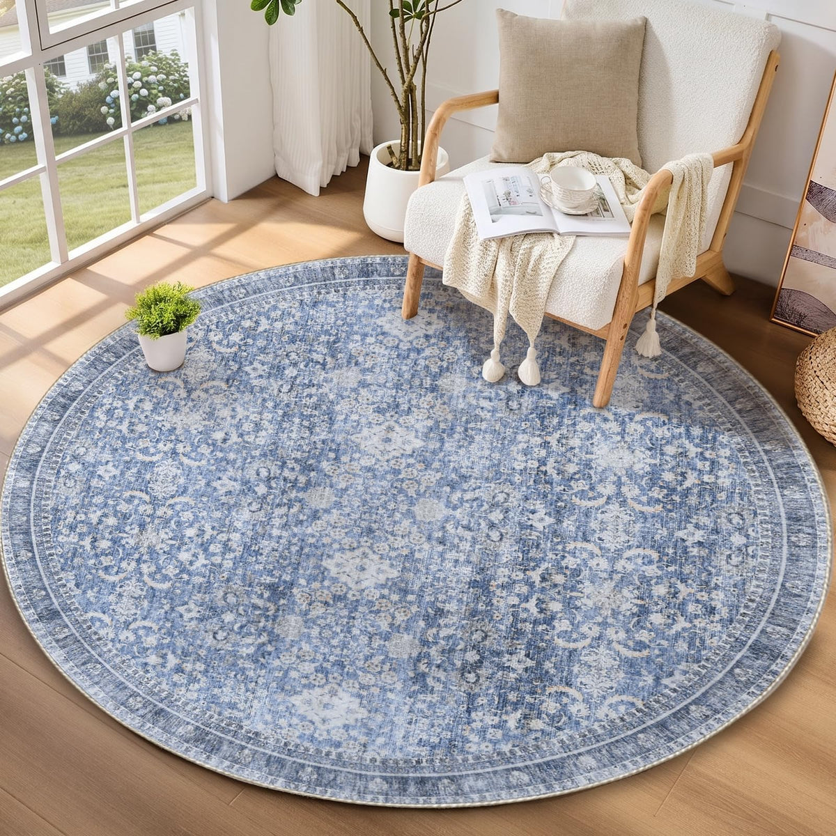 Sasttie 4x6 Area Rugs, Ultra-Soft Washable Rug for Living Room, Beige