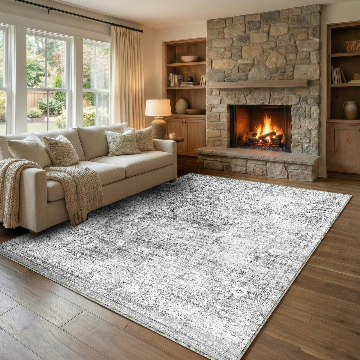 Homemate Washable Rug 8x10 Area Rugs - Vintage Rugs for Living Room