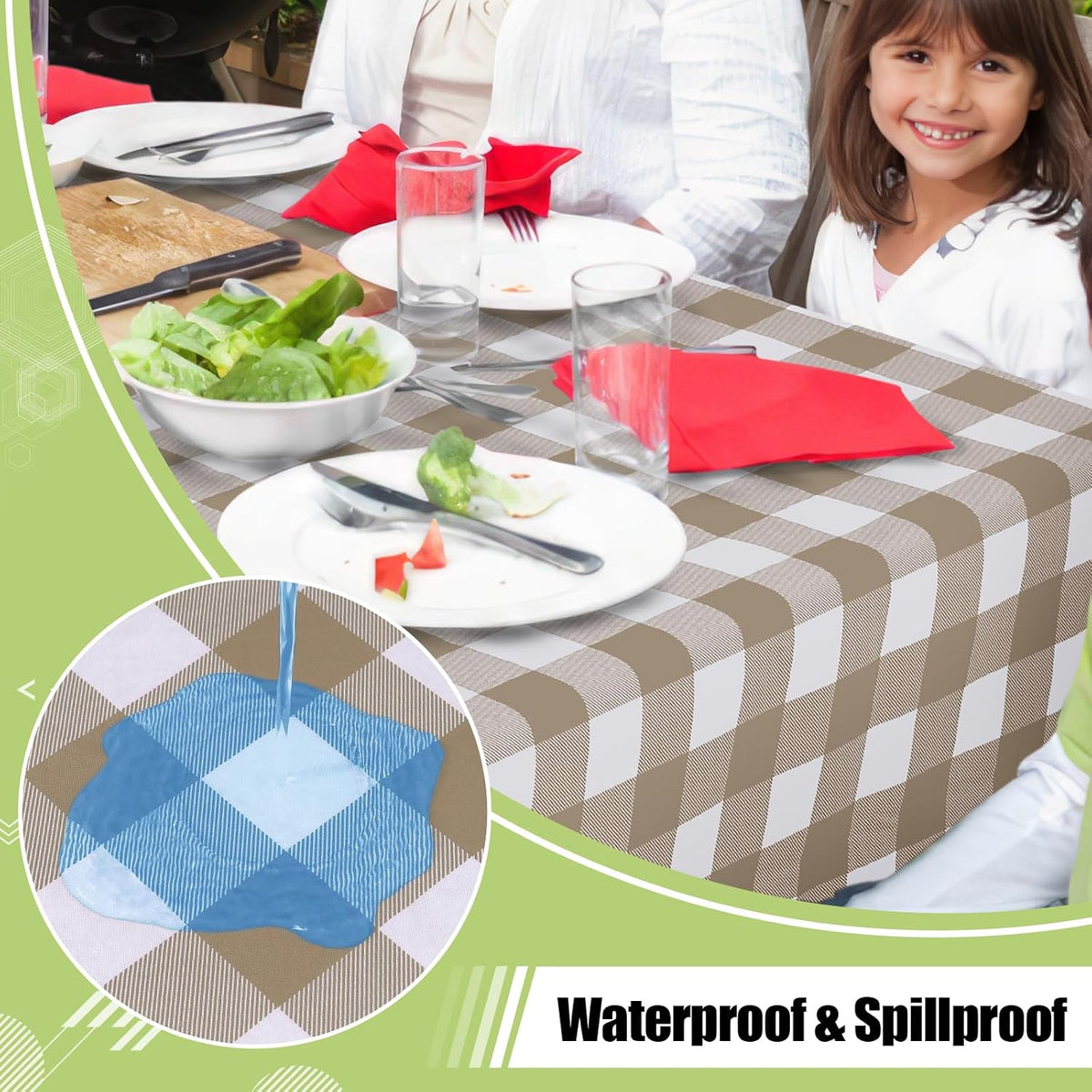Smiry Picnic Table Cloth, Vinyl Tablecloths with Flannel Backing, 60"x84"