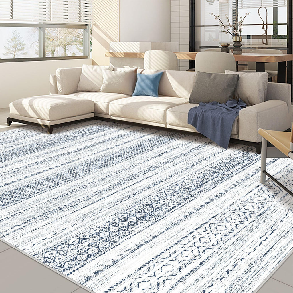 Nakagishi Boho 5x7 Area Rug Living Room Rugs Machine Washable Beige/Brown