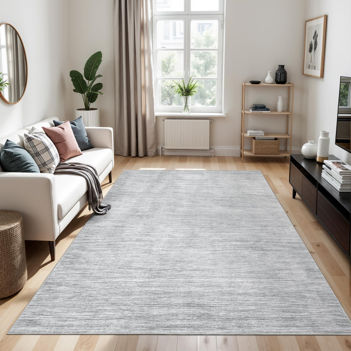 Valenrug Washable Rugs 5x7, Non Slip Large Area Rugs for Living Room, Beige