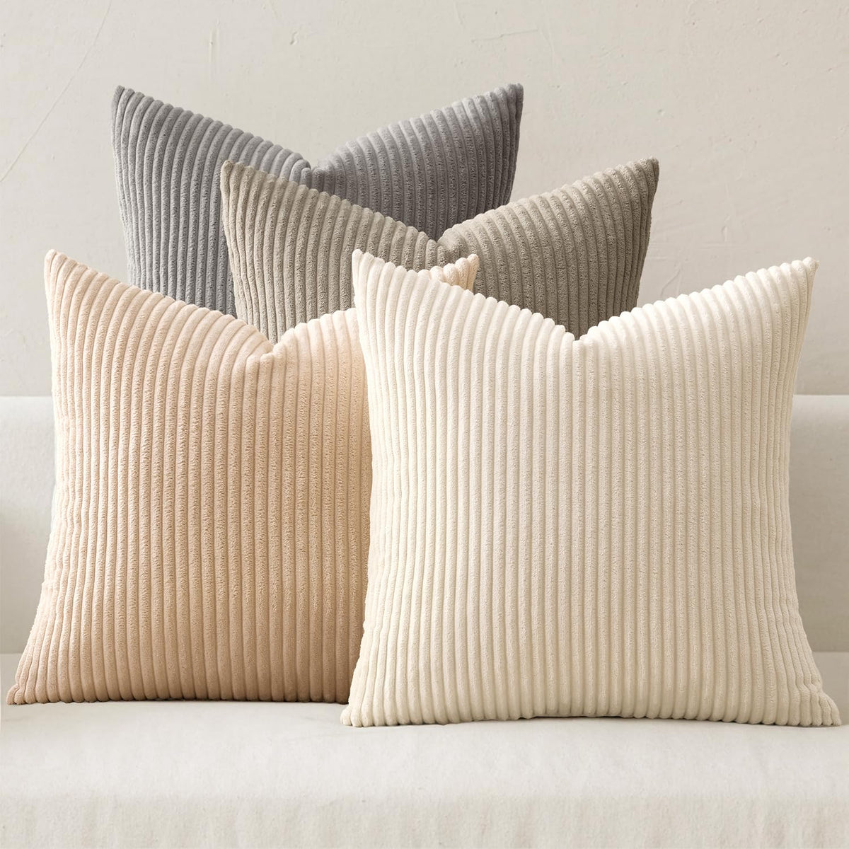 MIULEE Soft Corduroy Decorative Throw Pillow Covers Forest Green 18x18