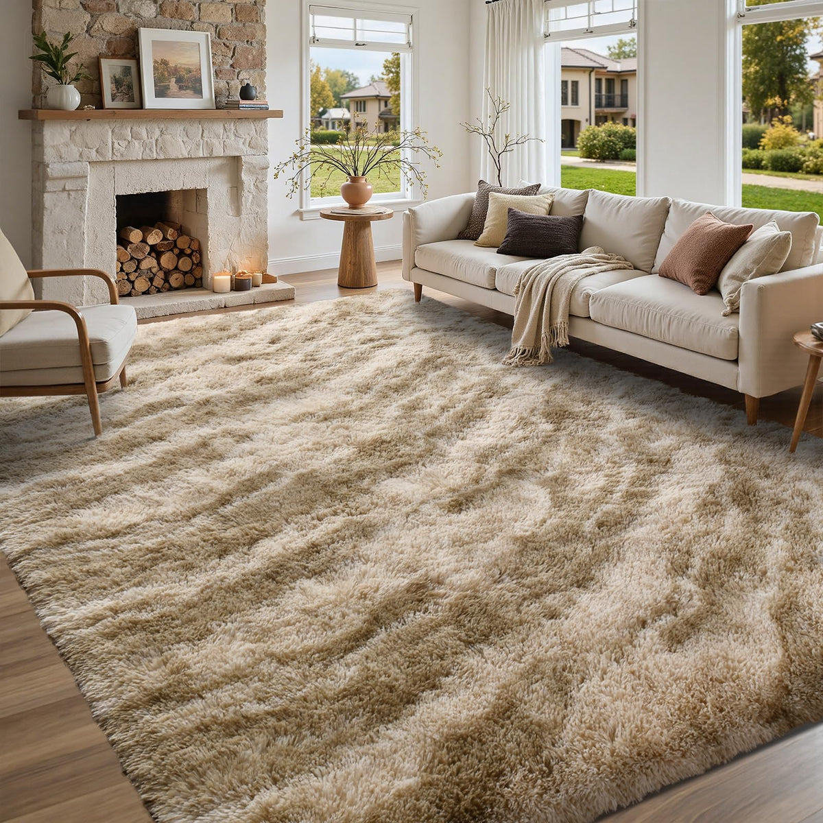 5x7 Black Area Rugs for Living Room, Large Fluffy Shag Bedroom Rugs Non-Slip, Ultra Soft Plush Carpet for Nursery Kids PlayRoom Dorm Office Indoor Modern Carpets