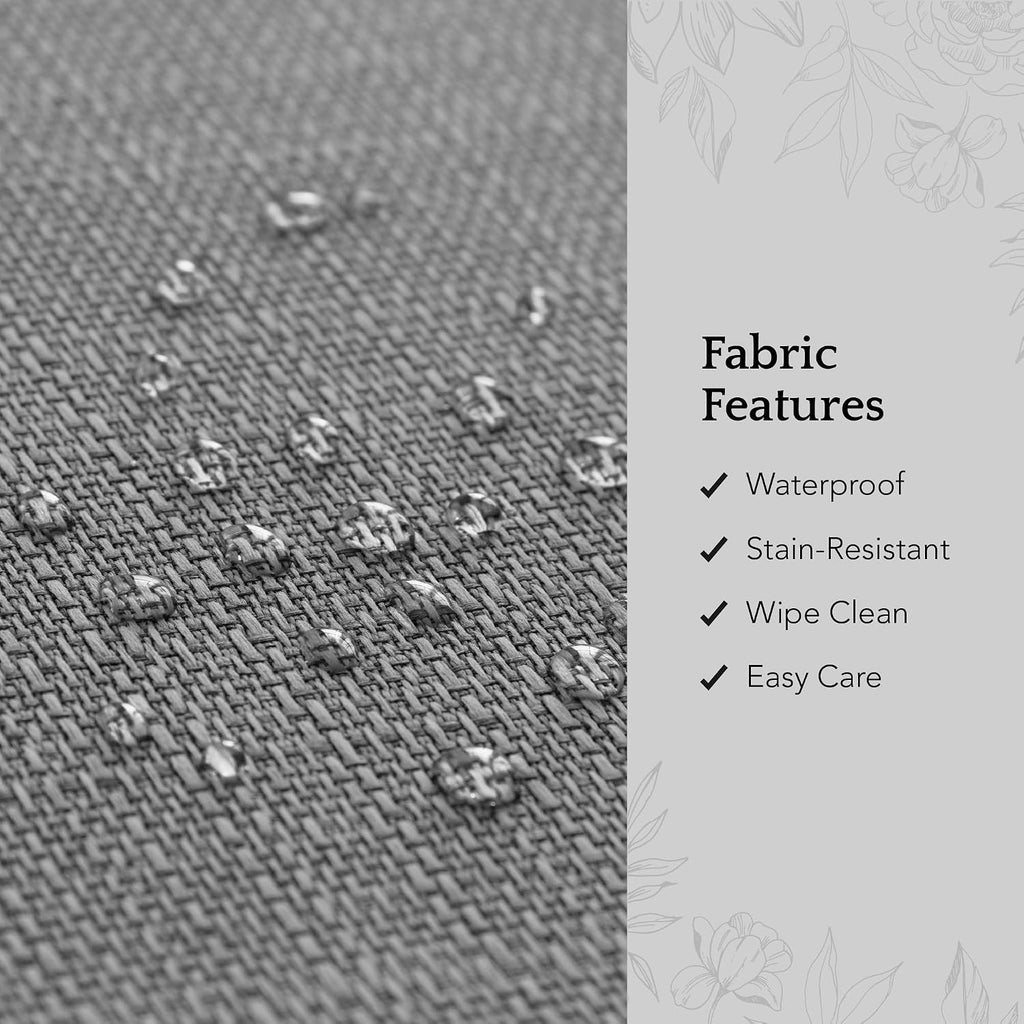 Elrene Home Fashions Laurel Solid Texture Water and Stain Resistant Tablecloth, 90" Round, Gray