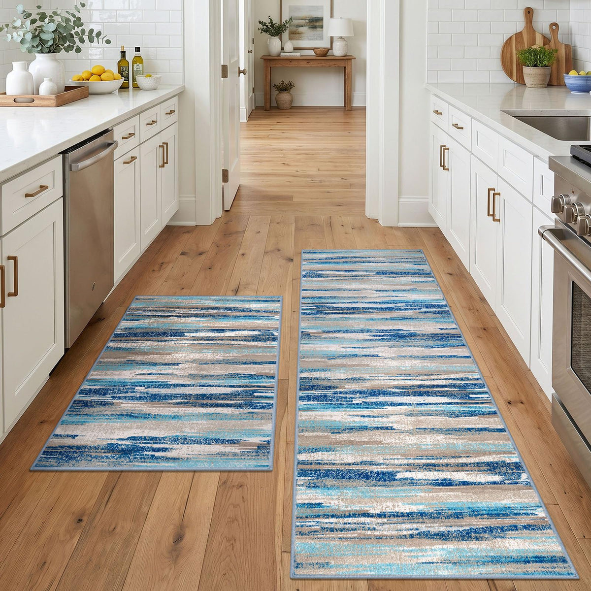 Lansny Abstract 2x3 Area Rug Small Washable Entryway Rug Non Slip Door Mat