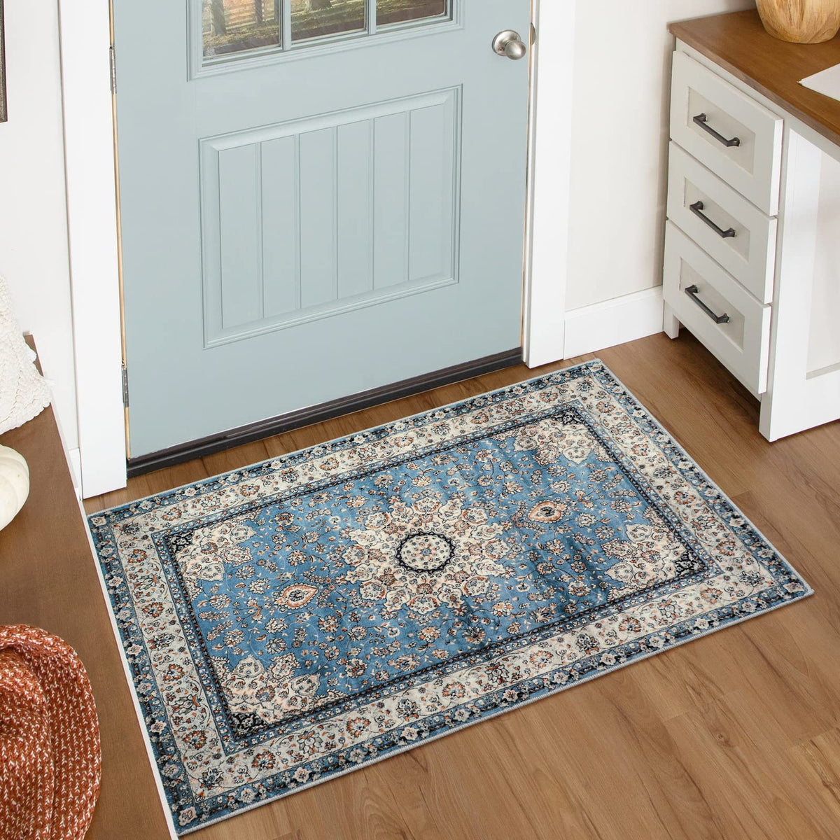 Lahome Felice Boho Tribal 2x3 Washable Small Rugs for Entryway Doormat Indoor Entrance, Throw Rugs with Rubber Backing, Bohemian Soft Non-Slip Bathroom Carpet for Bath Front Door Kitchen Floor