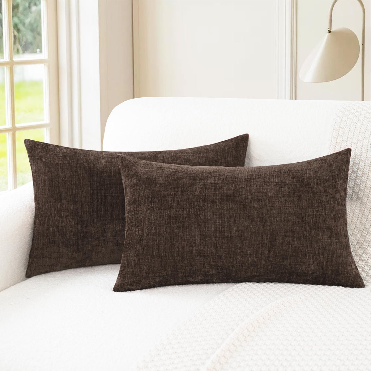 CaliTime Decorative Couch Throw Pillow Covers 18 X 18 Inches Medium Grey