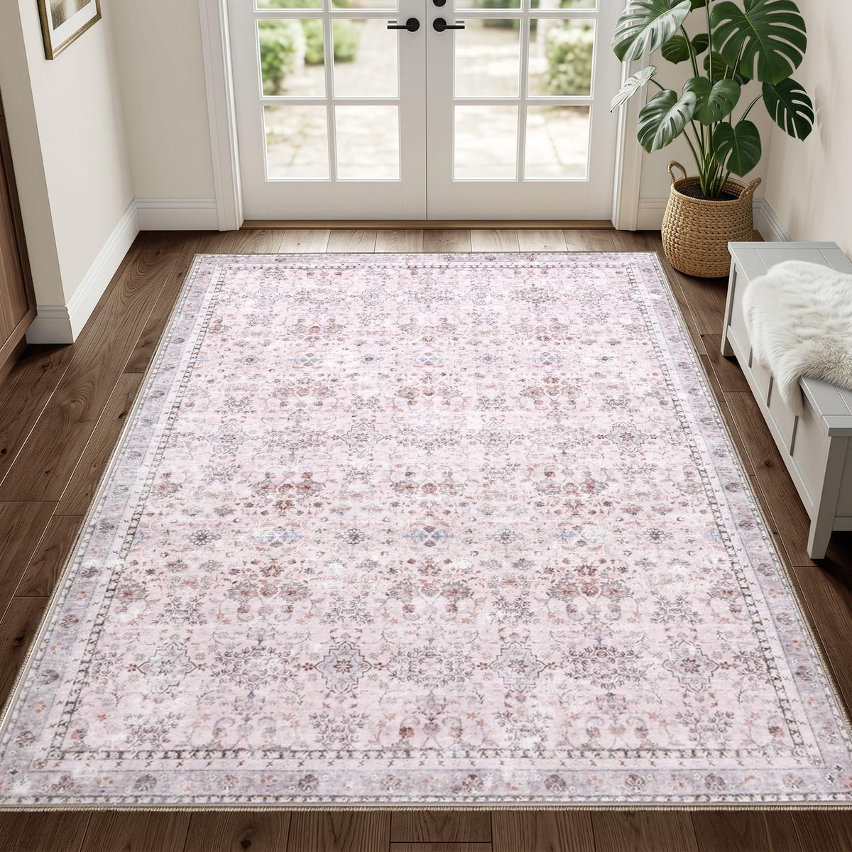 Sasttie 4x6 Area Rugs, Ultra-Soft Washable Rug for Living Room, Beige