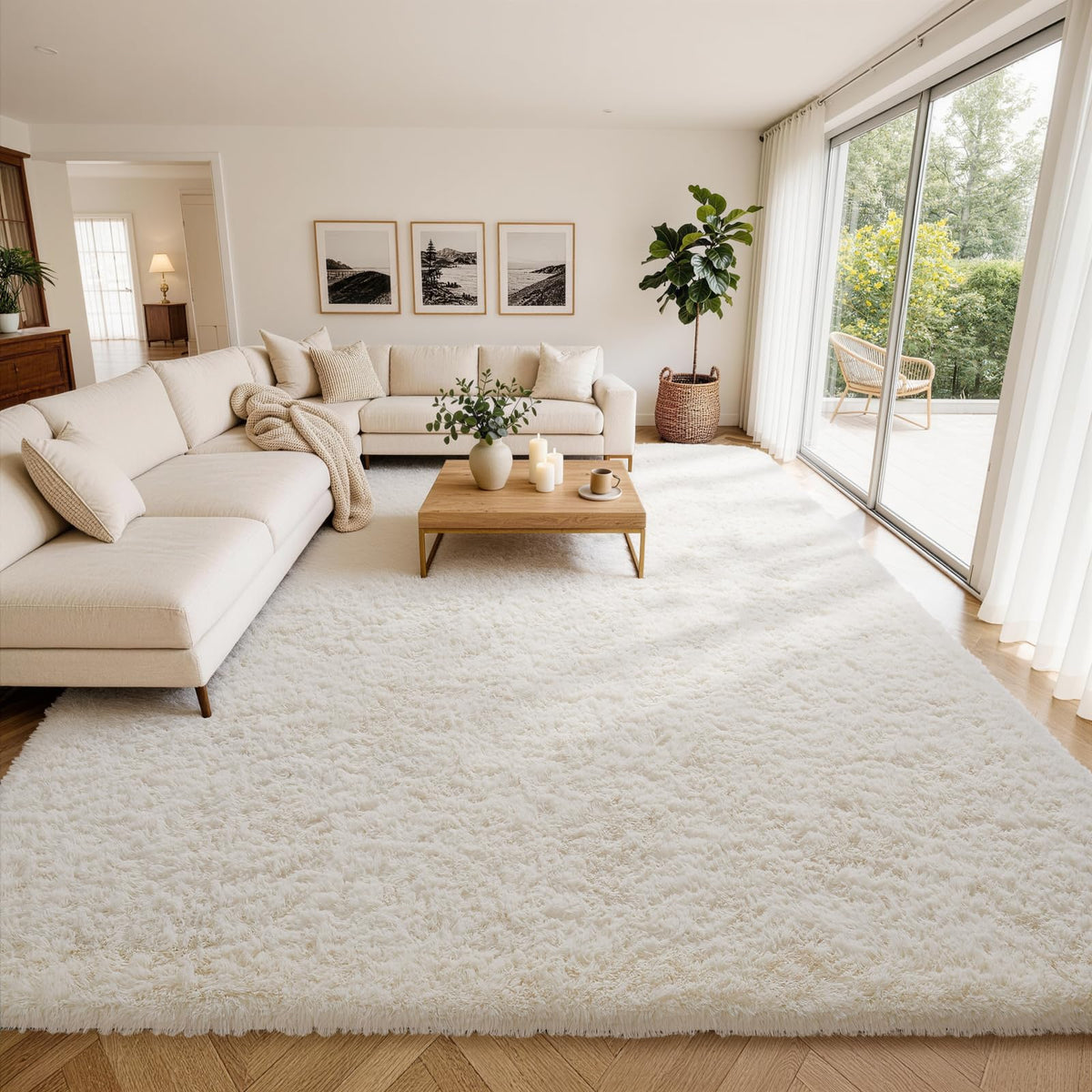 Ophanie Area Rugs for Living Room Bedroom, Washable Non-Slip Fluffy Soft Grey Shag Carpet, Indoor Floor Gray 4x6 Fuzzy Shaggy Living Room Plush Rug for Kids Home Dorm Decor Aesthetic