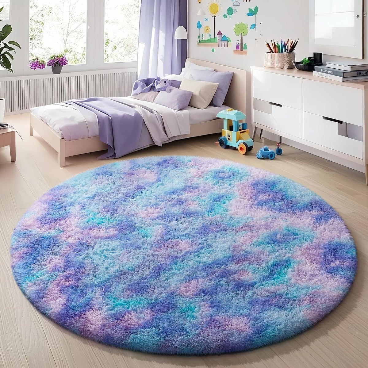 Ophanie Area Rugs for Bedroom, Christmas Upgrade Non-Slip Ivory Fluffy Soft Shag Living Room Carpet, Indoor Floor 4x6 Fuzzy Shaggy Plush Nursery Rug for Kids Dorm Decor with Over 99 pcs Pile fibers