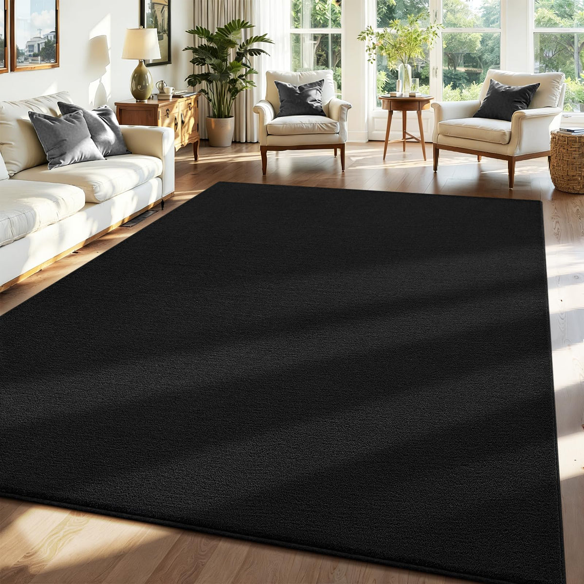ISEAU 4x6 Soft Area Rug for Bedroom, Washable and Non-Slip, Purple