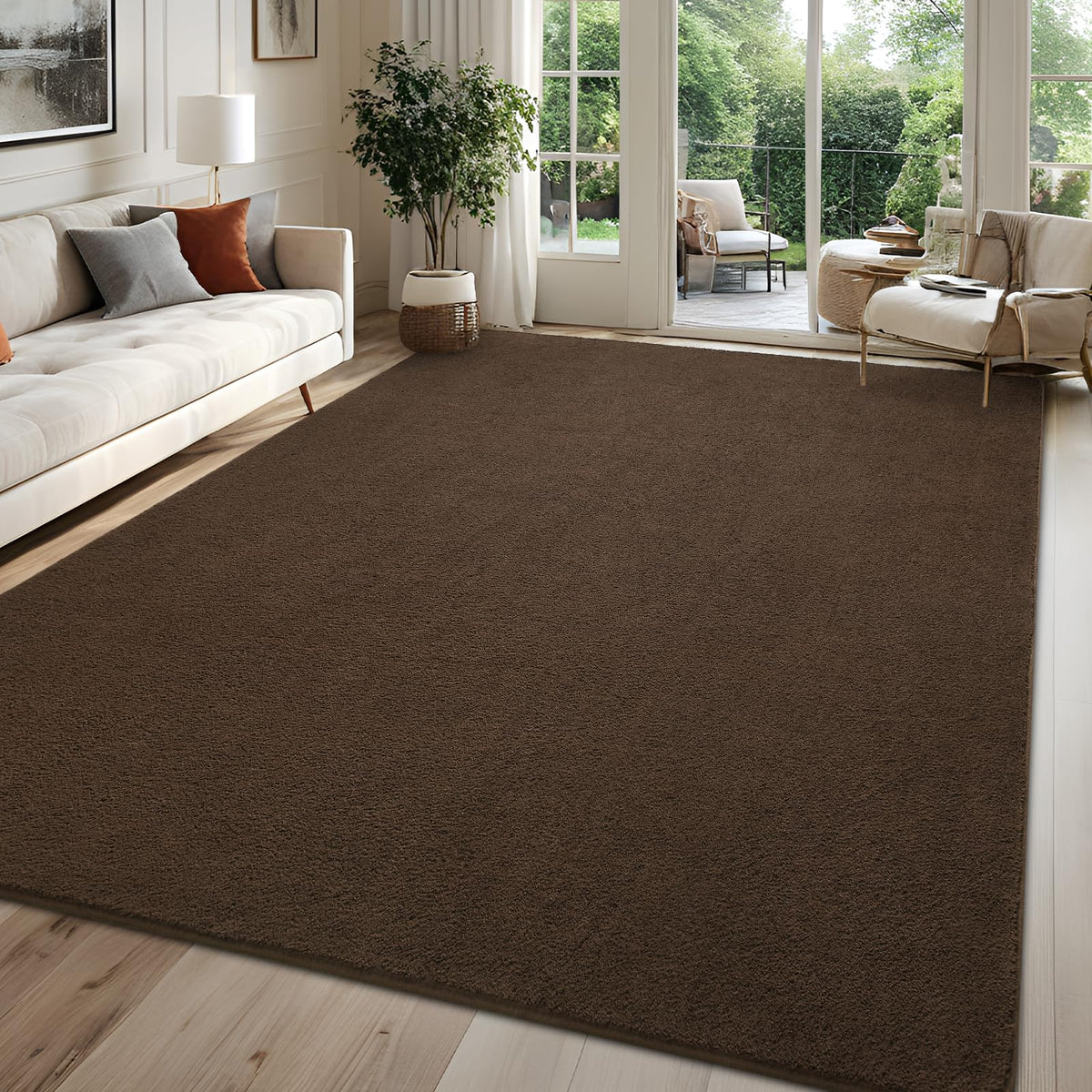 5x7 Black Area Rug Modern Aesthetic Minimalist