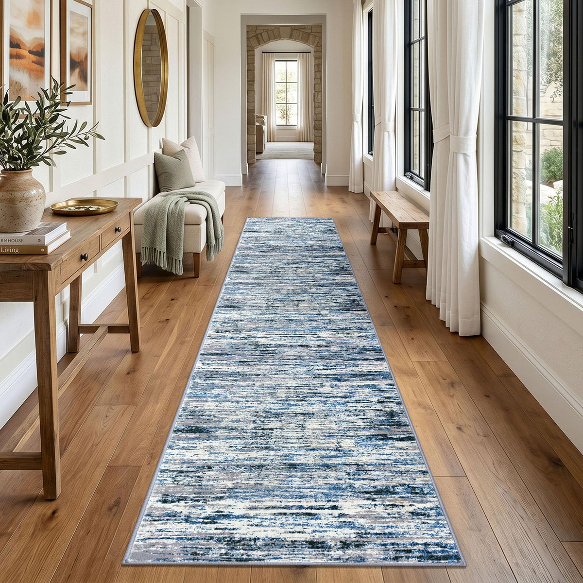 Lansny Abstract 2x3 Area Rug Small Washable Entryway Rug Non Slip Door Mat