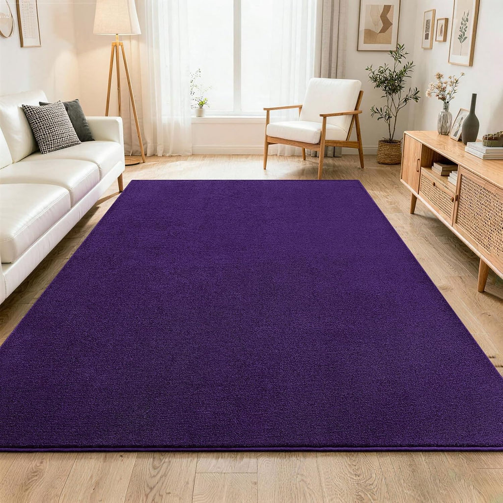 ISEAU 4x6 Soft Area Rug for Bedroom, Washable and Non-Slip, Purple