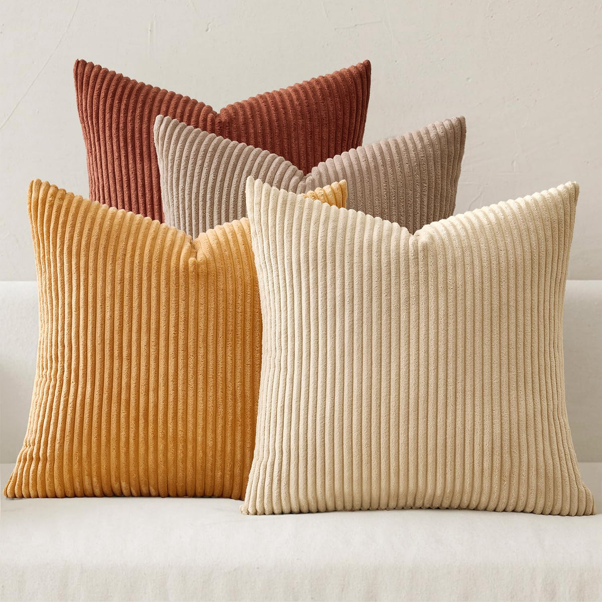 MIULEE Soft Corduroy Decorative Throw Pillow Covers Forest Green 18x18