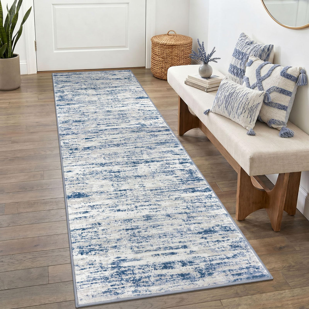 Lansny Abstract 2x3 Area Rug Small Washable Entryway Rug Non Slip Door Mat
