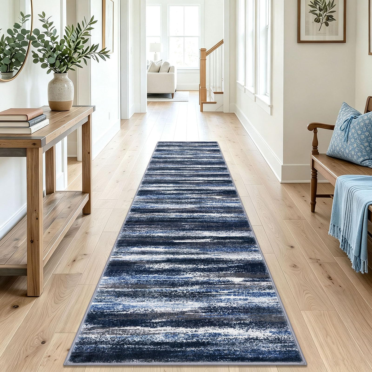 Lansny Abstract 2x3 Area Rug Small Washable Entryway Rug Non Slip Door Mat