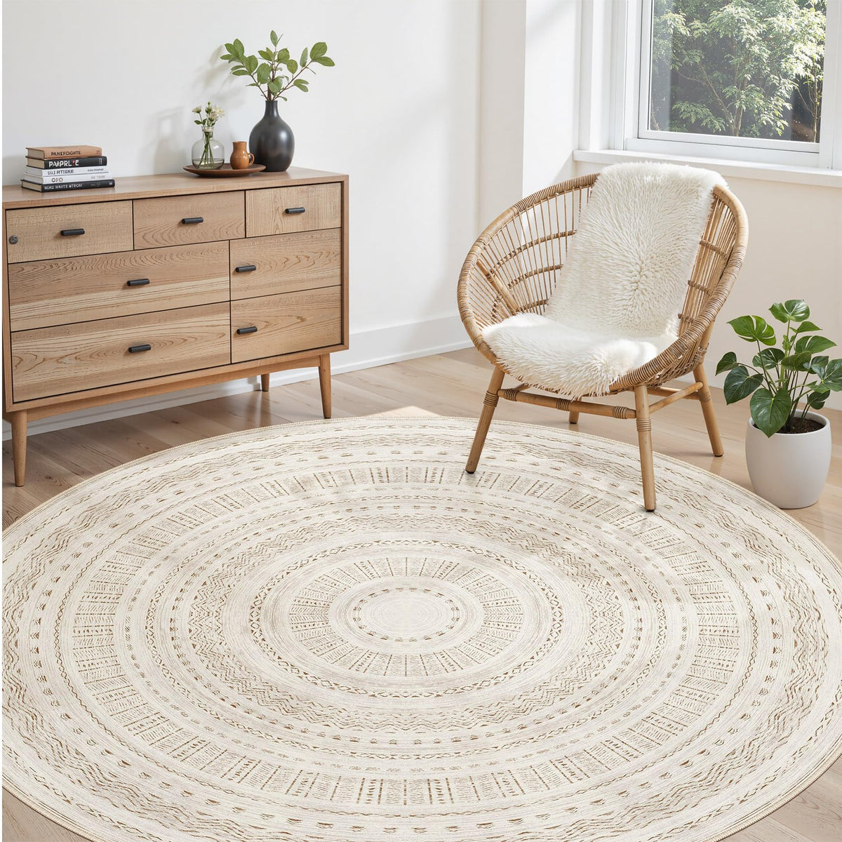 cotiled Boho 5x7 Area Rugs for Living Room: Soft Moroccan Washable Rug