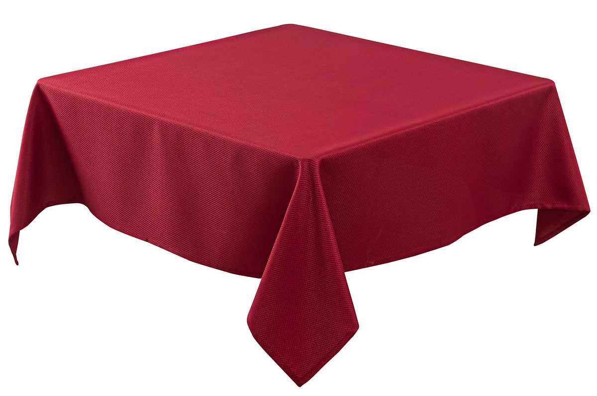 Textured Square Tablecloth-Fabric Spillproof Table Cloths-Natural 54x54"