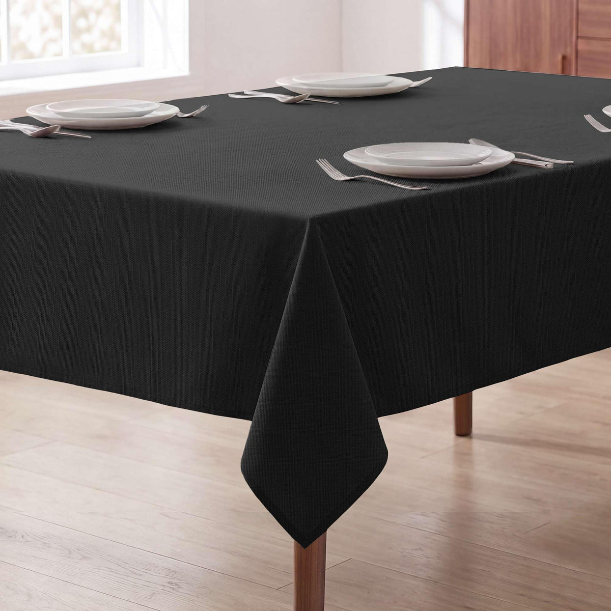 H.VERSAILTEX Linen Textured Table Cloths 60 x 120 Inch Premium Solid Tablecloth Spill-Proof Waterproof Table Cover for Dining Buffet Feature Extra Soft and Thick Fabric Wrinkle Free, Taupe
