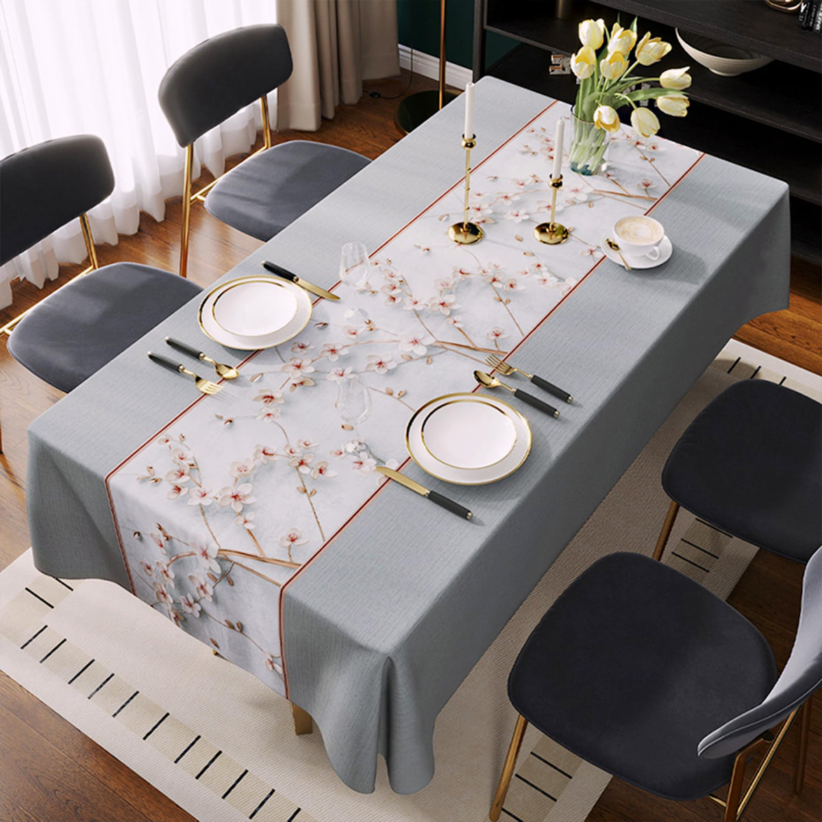 Rectangle Table Cloth,100% Waterproof Tablecloth Oil Proof Spill Proof Vinyl Table Cloth, Wipe Clean Plastic Table Cover for Dining, Camping, Indoor and Outdoor 52" x 70",Leaves